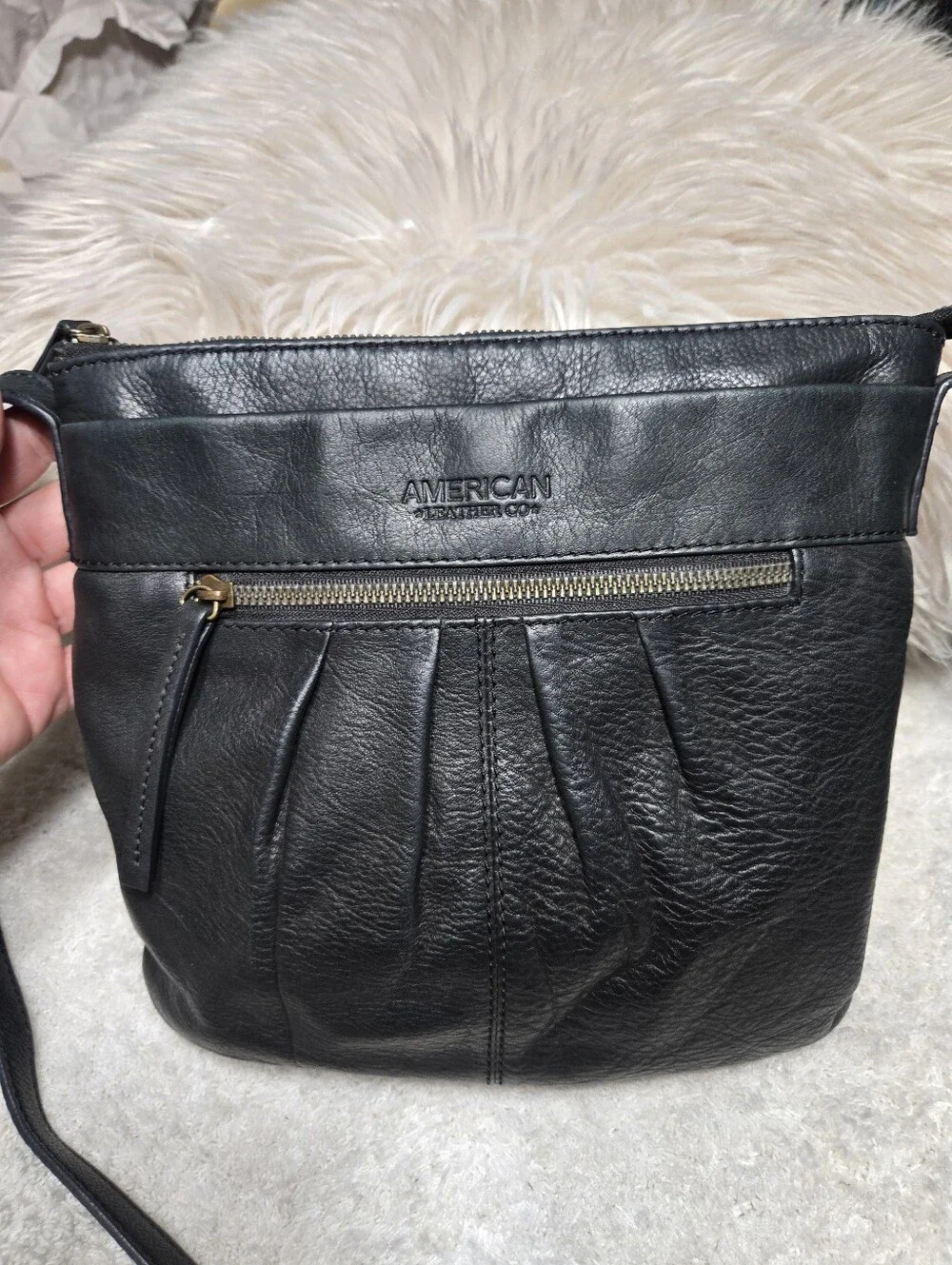 American Leather Co. Black Shoulder Bag